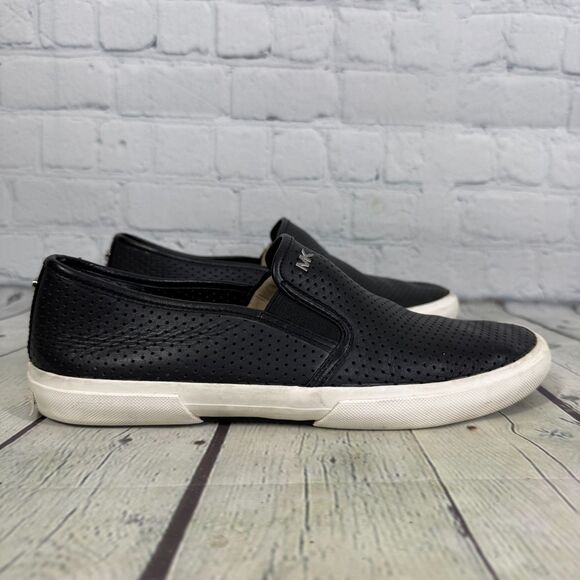 Michael Kors Shoes - Michael Kors Loafer Flats Women Size 8 Black Eyelet Preppy Slip On Comfort Shoes